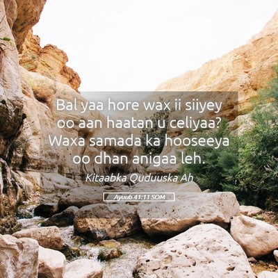 Picture 05 - Ayuub 41:11 SOM - Bal yaa hore wax ii siiyey oo aan haatan u - Bible Verse Picture