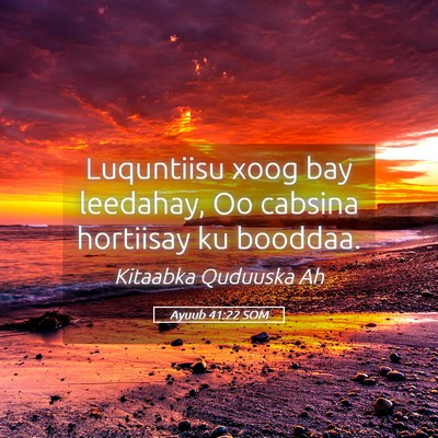 Picture 05 - Ayuub 41:22 SOM - Luquntiisu xoog bay leedahay, Oo cabsina - Bible Verse Picture