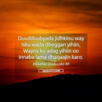 Picture 05 - Ayuub 41:23 SOM - Duudduubyada jidhkiisu way isku wada dheggan - Bible Verse Picture