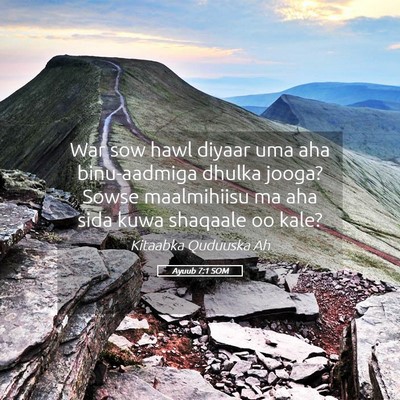 Picture 05 - Ayuub 7:1 SOM - War sow hawl diyaar uma aha binu-aadmiga dhulka - Bible Verse Picture