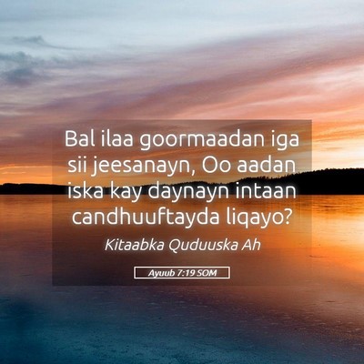 Picture 05 - Ayuub 7:19 SOM - Bal ilaa goormaadan iga sii jeesanayn, Oo aadan - Bible Verse Picture