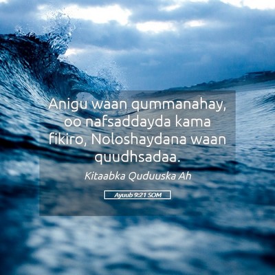 Picture 05 - Ayuub 9:21 SOM - Anigu waan qummanahay, oo nafsaddayda kama - Bible Verse Picture