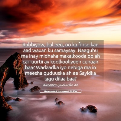 Picture 05 - Baroorashadii Yeremyaah 2:20 SOM - Rabbiyow, bal eeg, oo ka fiirso kan aad waxan ku - Bible Verse Picture