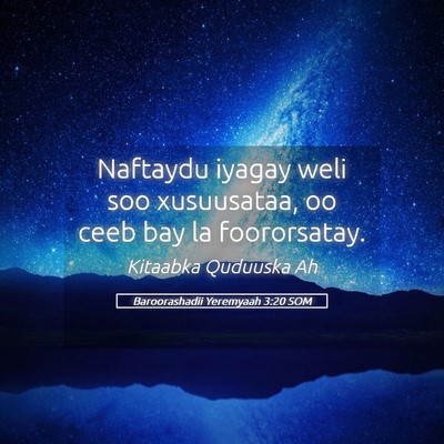 Picture 05 - Baroorashadii Yeremyaah 3:20 SOM - Naftaydu iyagay weli soo xusuusataa, oo ceeb bay - Bible Verse Picture