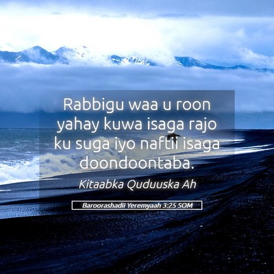 Picture 05 - Baroorashadii Yeremyaah 3:25 SOM - Rabbigu waa u roon yahay kuwa isaga rajo ku suga - Bible Verse Picture