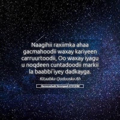 Picture 05 - Baroorashadii Yeremyaah 4:10 SOM - Naagihii raxiimka ahaa gacmahoodii waxay kariyeen - Bible Verse Picture