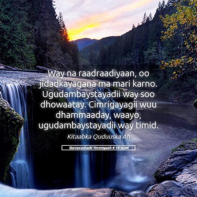 Picture 05 - Baroorashadii Yeremyaah 4:18 SOM - Way na raadraadiyaan, oo jidadkayagana ma mari - Bible Verse Picture