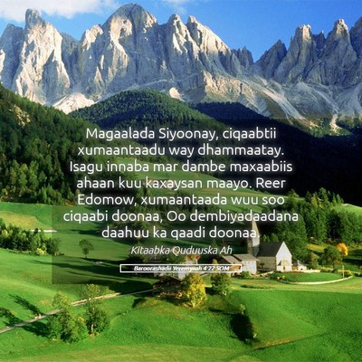 Picture 05 - Baroorashadii Yeremyaah 4:22 SOM - Magaalada Siyoonay, ciqaabtii xumaantaadu way - Bible Verse Picture