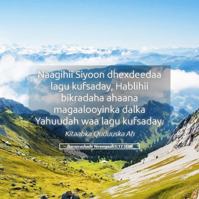 Picture 05 - Baroorashadii Yeremyaah 5:11 SOM - Naagihii Siyoon dhexdeedaa lagu kufsaday, - Bible Verse Picture