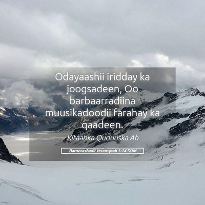 Picture 05 - Baroorashadii Yeremyaah 5:14 SOM - Odayaashii iridday ka joogsadeen, Oo - Bible Verse Picture