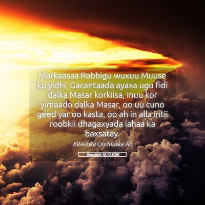 Picture 05 - Baxniintii 10:12 SOM - Markaasaa Rabbigu wuxuu Muuse ku yidhi, - Bible Verse Picture