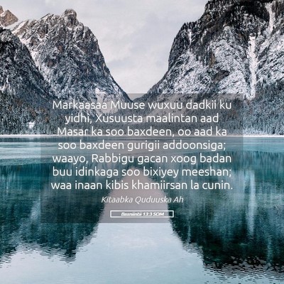 Picture 05 - Baxniintii 13:3 SOM - Markaasaa Muuse wuxuu dadkii ku yidhi, Xusuusta - Bible Verse Picture