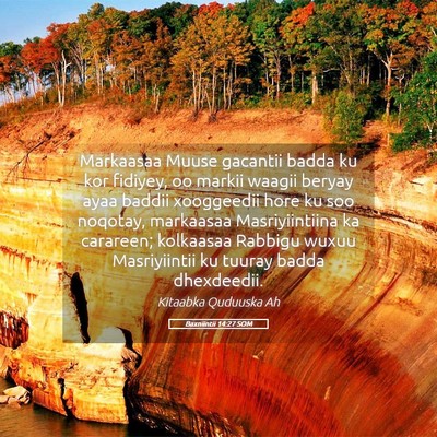 Picture 05 - Baxniintii 14:27 SOM - Markaasaa Muuse gacantii badda ku kor fidiyey, oo - Bible Verse Picture
