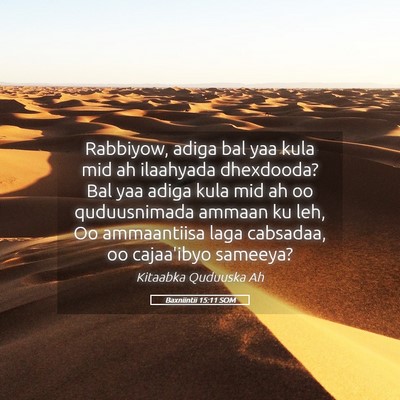 Picture 05 - Baxniintii 15:11 SOM - Rabbiyow, adiga bal yaa kula mid ah ilaahyada - Bible Verse Picture