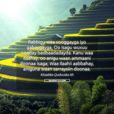 Picture 05 - Baxniintii 15:2 SOM - Rabbigu waa xooggayga iyo gabaygayga, Oo isagu - Bible Verse Picture
