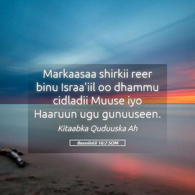Picture 05 - Baxniintii 16:2 SOM - Markaasaa shirkii reer binu Israa'iil oo dhammu - Bible Verse Picture