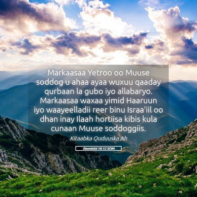 Picture 05 - Baxniintii 18:12 SOM - Markaasaa Yetroo oo Muuse soddog u ahaa ayaa - Bible Verse Picture