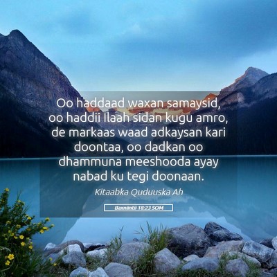 Picture 05 - Baxniintii 18:23 SOM - Oo haddaad waxan samaysid, oo haddii Ilaah sidan - Bible Verse Picture