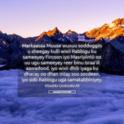 Picture 05 - Baxniintii 18:8 SOM - Markaasaa Muuse wuxuu soddoggiis u sheegay kulli - Bible Verse Picture