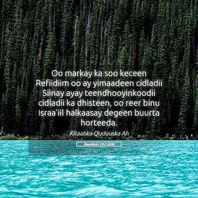 Picture 05 - Baxniintii 19:2 SOM - Oo markay ka soo keceen Refiidiim oo ay yimaadeen - Bible Verse Picture