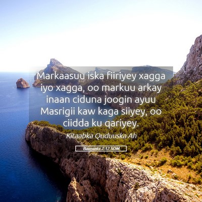 Picture 05 - Baxniintii 2:12 SOM - Markaasuu iska fiiriyey xagga iyo xagga, oo - Bible Verse Picture
