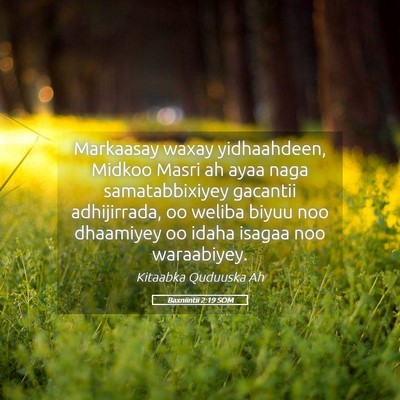 Picture 05 - Baxniintii 2:19 SOM - Markaasay waxay yidhaahdeen, Midkoo Masri ah ayaa - Bible Verse Picture