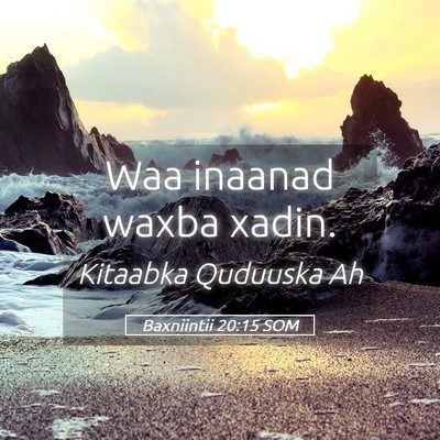 Picture 05 - Baxniintii 20:15 SOM - Waa inaanad waxba - Bible Verse Picture