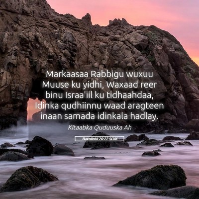 Picture 05 - Baxniintii 20:22 SOM - Markaasaa Rabbigu wuxuu Muuse ku yidhi, Waxaad - Bible Verse Picture