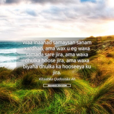 Picture 05 - Baxniintii 20:4 SOM - Waa inaanad samaysan sanam xardhan, ama wax u eg - Bible Verse Picture