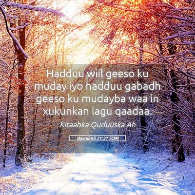 Picture 05 - Baxniintii 21:31 SOM - Hadduu wiil geeso ku muday iyo hadduu gabadh - Bible Verse Picture