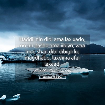 Picture 05 - Baxniintii 22:1 SOM - Haddii nin dibi ama lax xado, oo uu qasho ama - Bible Verse Picture