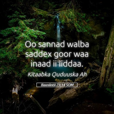 Picture 05 - Baxniintii 23:14 SOM - Oo sannad walba saddex goor waa inaad ii - Bible Verse Picture