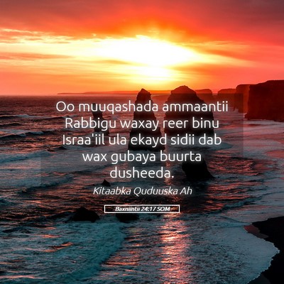 Picture 05 - Baxniintii 24:17 SOM - Oo muuqashada ammaantii Rabbigu waxay reer binu - Bible Verse Picture