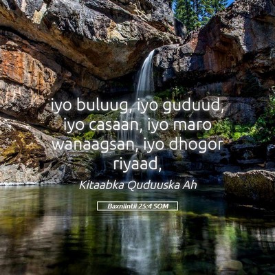 Picture 05 - Baxniintii 25:4 SOM - iyo buluug, iyo guduud, iyo casaan, iyo maro - Bible Verse Picture