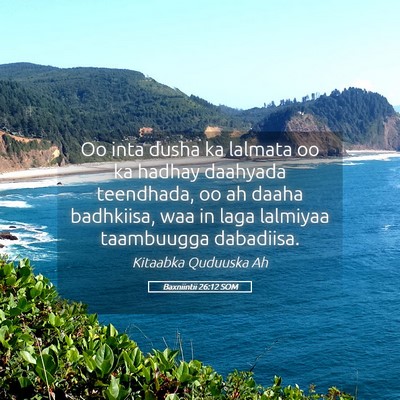 Picture 05 - Baxniintii 26:12 SOM - Oo inta dusha ka lalmata oo ka hadhay daahyada - Bible Verse Picture