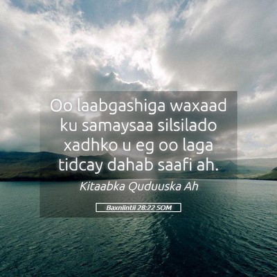 Picture 05 - Baxniintii 28:22 SOM - Oo laabgashiga waxaad ku samaysaa silsilado - Bible Verse Picture
