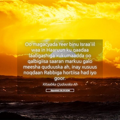 Picture 05 - Baxniintii 28:29 SOM - Oo magacyada reer binu Israa'iil waa in Haaruun - Bible Verse Picture