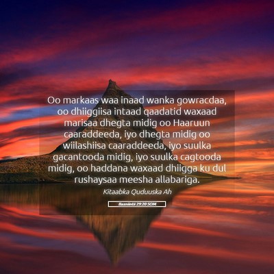 Picture 05 - Baxniintii 29:20 SOM - Oo markaas waa inaad wanka gowracdaa, oo - Bible Verse Picture