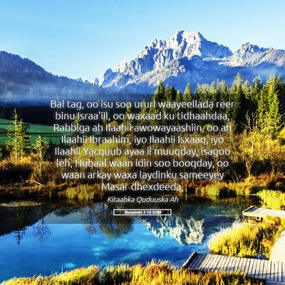 Picture 05 - Baxniintii 3:16 SOM - Bal tag, oo isu soo ururi waayeellada reer binu - Bible Verse Picture