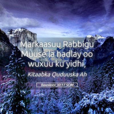 Picture 05 - Baxniintii 30:17 SOM - Markaasuu Rabbigu Muuse la hadlay oo wuxuu ku - Bible Verse Picture