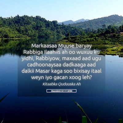 Picture 05 - Baxniintii 32:11 SOM - Markaasaa Muuse baryay Rabbiga Ilaahiis ah oo - Bible Verse Picture