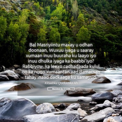Picture 05 - Baxniintii 32:12 SOM - Bal Masriyiintu maxay u odhan doonaan, Wuxuu - Bible Verse Picture