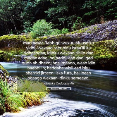 Picture 05 - Baxniintii 33:5 SOM - Markaasaa Rabbigu wuxuu Muuse ku yidhi, Waxaad - Bible Verse Picture