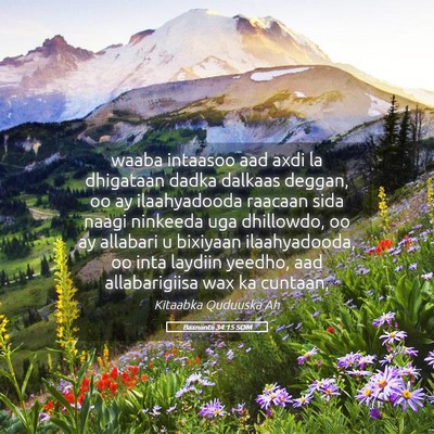 Picture 05 - Baxniintii 34:15 SOM - waaba intaasoo aad axdi la dhigataan dadka - Bible Verse Picture