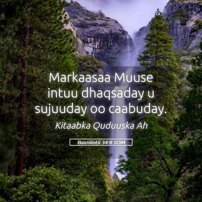 Picture 05 - Baxniintii 34:8 SOM - Markaasaa Muuse intuu dhaqsaday u sujuuday oo - Bible Verse Picture