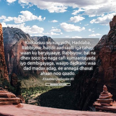 Picture 05 - Baxniintii 34:9 SOM - Kolkaasuu wuxuu yidhi, Haddaba, Rabbiyow, haddii - Bible Verse Picture