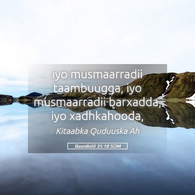 Picture 05 - Baxniintii 35:18 SOM - iyo musmaarradii taambuugga, iyo musmaarradii - Bible Verse Picture