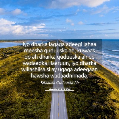 Picture 05 - Baxniintii 35:19 SOM - iyo dharka lagaga adeegi lahaa meesha quduuska - Bible Verse Picture