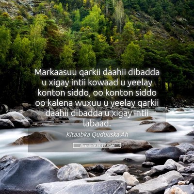 Picture 05 - Baxniintii 36:17 SOM - Markaasuu qarkii daahii dibadda u xigay intii - Bible Verse Picture