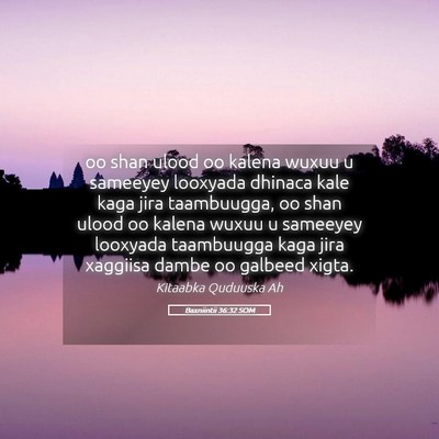 Picture 05 - Baxniintii 36:32 SOM - oo shan ulood oo kalena wuxuu u sameeyey looxyada - Bible Verse Picture
